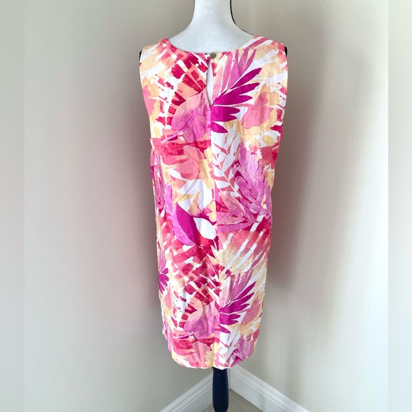 Escape by Habitat Tropical Watercolor Shift Dress Guava Pink/Orange Size XL - Picture 5 of 9